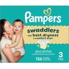 image:imagePampers Swaddlers Diapers Size 5 2037 lbs 132 Count Hypoallergenic Absorbent Keeps Baby Dry and Comfortable Skin Safe Disposable Baby DiaperSize 3