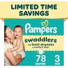 image:imagePampers Swaddlers Diapers Size 5 2037 lbs 132 Count Hypoallergenic Absorbent Keeps Baby Dry and Comfortable Skin Safe Disposable Baby DiaperSize 3