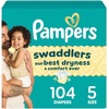 image:imagePampers Swaddlers Diapers Size 5 2037 lbs 132 Count Hypoallergenic Absorbent Keeps Baby Dry and Comfortable Skin Safe Disposable Baby DiaperSize 5