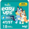 image:imageEasy Ups Girls amp Boys Potty Training Pants Size 5 3T4T 22 Count Bluey Absorbent Training Underwear Up to 100 Leakproof Day and Night Hypoallergenic4T5T