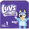 image:imageLuvs Diapers  Size 4 84 Count Bluey Platinum Protection Baby DiaperSize 1