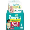image:imagePampers Swaddlers 360 PullOn Diapers Size 3 156 Count with Sensitive Water Based Baby Wipes 12 FlipTop Packs 1008 Wipes Total
