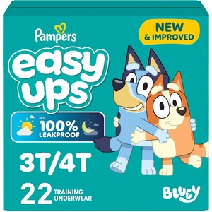 image:imageEasy Ups Girls amp Boys Potty Training Pants Size 5 3T4T 22 Count Bluey Absorbent Training Underwear Up to 100 Leakproof Day and Night Hypoallergenic3T4T