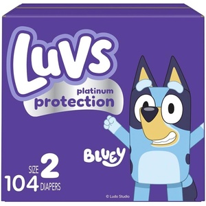 image:imageLuvs Diapers  Size 4 84 Count Bluey Platinum Protection Baby DiaperSize 2