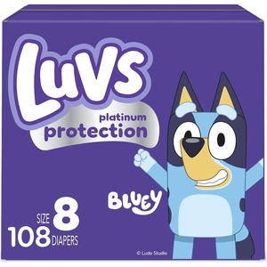 image:imageLuvs Diapers  Size 4 84 Count Bluey Platinum Protection Baby DiaperSize 8