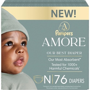 image:imagePampers Amore Size 1 814 lbs 198 Count Our Best Diaper  Hypoallergenic amp Fragrance Free Up to 100 Leakproof Soft as CashmereSize 0