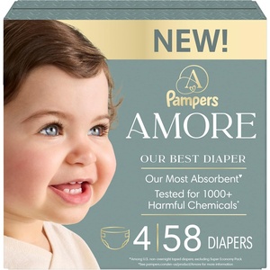 image:imagePampers Amore Size 1 814 lbs 198 Count Our Best Diaper  Hypoallergenic amp Fragrance Free Up to 100 Leakproof Soft as CashmereSize 4