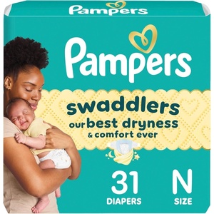 image:imagePampers Swaddlers Diapers Size 5 2037 lbs 132 Count Hypoallergenic Absorbent Keeps Baby Dry and Comfortable Skin Safe Disposable Baby DiaperNewborn