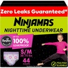 image:imageNinjamas Girls Bedwetting Nighttime Underwear Pampers Pull Ups Size L 6495 lbs 68 Count Overnight Underwear Kids Ultra Absorbent HypoallergenicSmallMedium