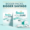 image:imagePampers Aqua Pure Baby Wipes 99 Water Fragrance Free Unscented Water Based MultiUse 672 Wipes Total 12X FlipTop Packs Packaging May Vary56 Count Pack of 8