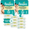 image:imagePampers Baby Diapers and Wipes Starter Kit Swaddlers Disposable Sizes 1 198 Count amp 2 186 Count with Sensitive Water Based 12X Multi Pack PopTop Refill 1008 CountSize 1  2