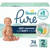image:imagePampers Pure Baby Diapers Size 5 27 lbs 132 Up to 100 Leakproof Premium Hypoallergenic Soft DiapersSize 2