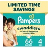 image:imagePampers Swaddlers Diapers Size 6 2344 lbs 50 Count Hypoallergenic Absorbent Keeps Baby Dry and Comfortable Skin Safe Disposable Baby DiaperSize 4