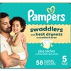 image:imagePampers Swaddlers Diapers Size 6 2344 lbs 50 Count Hypoallergenic Absorbent Keeps Baby Dry and Comfortable Skin Safe Disposable Baby DiaperSize 5