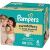 image:imagePampers Swaddlers Diapers Size 6 2344 lbs 50 Count Hypoallergenic Absorbent Keeps Baby Dry and Comfortable Skin Safe Disposable Baby DiaperSize 6