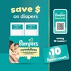image:imagePampers Swaddlers Disposable Baby Diapers Size 1 198 Count with Sensitive Water Based Baby Wipes 12 FlipTop Packs 1008 Wipes TotalSize 4