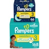image:imagePampers Disposable Diapers Size 3 Swaddlers 168 Count  Overnight 66 Count