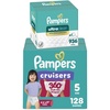 image:imagePampers Pull On Cruisers 360 Fit Disposable Baby Diapers Size 4 144 Count with Free amp Gentle Baby Wipes 12 FlipTop Packs 936 Wipes TotalSize 5