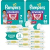 image:imagePampers Pull On Cruisers 360 Fit Disposable Baby Diapers Size 7 2 Months Supply 2 x 88 Count with Sensitive Water Based Baby Wipes 12X Multi Pack PopTop and Refill 1008 Count