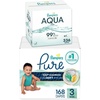 image:imagePampers Pure Protection Disposable Baby Diapers Size 3 One Month Supply 168 Count with Aqua Pure Baby Wipes 6X PopTop Packs 336 Count
