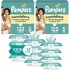 image:imagePampers Swaddlers Disposable Baby Diapers Size 5 2 Month Supply 2 x 132 Count with Sensitive Water Based Baby Wipes 12X Multi Pack PopTop and Refill 1008 CountSize 5  12x