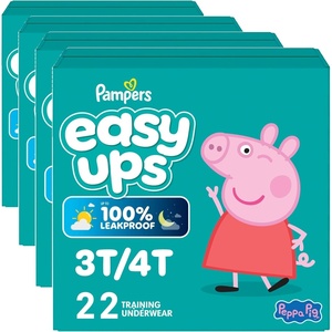 image:imageEasy Ups Girls amp Boys Potty Training Pants Size 4 2T3T 74 Count Peppa Pig Absorbent Training Underwear Up to 100 Leakproof Day and Night Hypoallergenic3T4T Pack of 4