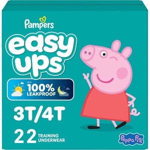 image:imageEasy Ups Girls amp Boys Potty Training Pants Size 4 2T3T 74 Count Peppa Pig Absorbent Training Underwear Up to 100 Leakproof Day and Night Hypoallergenic3T4T
