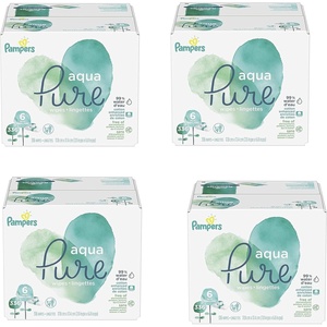 image:imagePampers Aqua Pure Baby Wipes 99 Water Fragrance Free Unscented Water Based MultiUse 672 Wipes Total 12X FlipTop Packs Packaging May Vary1344 Count Pack of 1