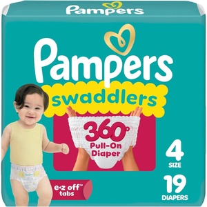 image:imagePampers Diapers  Swaddlers 360  Size 3 156 Count up to 100 Leakproof Comfy Dry Fit Designed for Easy Changes Pull On Baby Diaper Packaging May VarySize 4
