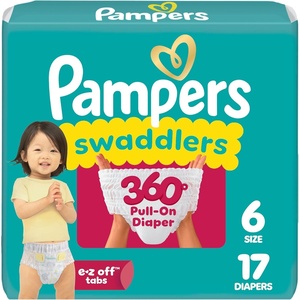 image:imagePampers Diapers  Swaddlers 360  Size 3 156 Count up to 100 Leakproof Comfy Dry Fit Designed for Easy Changes Pull On Baby Diaper Packaging May VarySize 6
