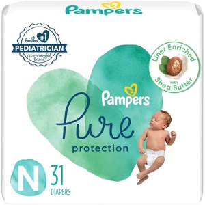 image:imagePampers Pure Baby Diapers Size 5 27 lbs 132 Up to 100 Leakproof Premium Hypoallergenic Soft DiapersNewborn