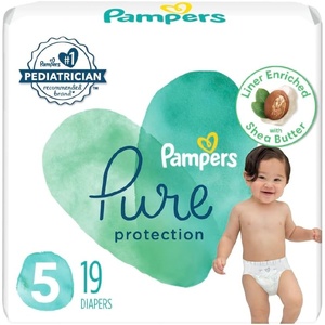image:imagePampers Pure Baby Diapers Size 5 27 lbs 132 Up to 100 Leakproof Premium Hypoallergenic Soft DiapersSize 5