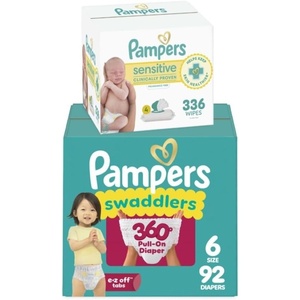 image:imagePampers Swaddlers 360 PullOn Diapers Size 5 116 Count with Sensitive Baby Wipes 4 FlipTop Packs 336 Wipes Total Packaging May VarySize 6  4X