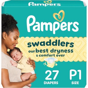image:imagePampers Swaddlers Diapers Size 6 2344 lbs 50 Count Hypoallergenic Absorbent Keeps Baby Dry and Comfortable Skin Safe Disposable Baby DiaperPreemie