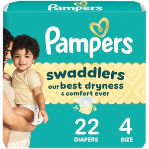 image:imagePampers Swaddlers Diapers Size 6 2344 lbs 50 Count Hypoallergenic Absorbent Keeps Baby Dry and Comfortable Skin Safe Disposable Baby DiaperSize 4