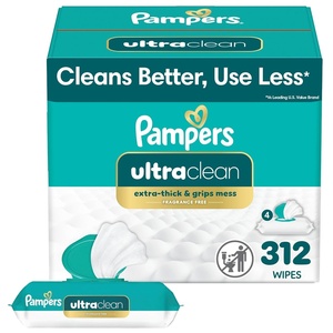 image:imagePampers Ultraclean Baby Wipes Previously Free amp Gentle 99 Water Hypoallergenic Unscented 100 Plant Based PlasticFree 624 Wipes Total 8X FlipTop PacksUnscented