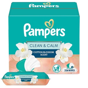 image:imagePampers Wipes Clean amp Calm Cotton Blossom Scent 336 Wipes Total 6x PopTop Packs56 Count Pack of 6