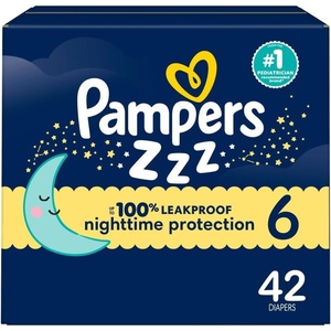 image:imagePampers ZZZ Overnight Diapers Size 3 1628 lbs 66 Count Nighttime Protection Disposable Baby Diaper Night Time Leak and Skin ProtectionSize 6