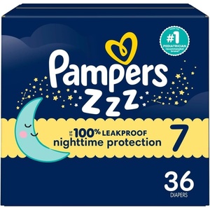 image:imagePampers ZZZ Overnight Diapers Size 3 1628 lbs 66 Count Nighttime Protection Disposable Baby Diaper Night Time Leak and Skin ProtectionSize 7
