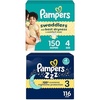 image:imageBundle of Pampers Swaddlers Diapers Size 4 1534 lbs 150 Count Absorbent Pampers ZZZ Overnight Diapers Size 3 1628 lbs 116 Count Nighttime Protection Disposable Baby Diaper