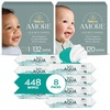 image:imagePampers Amore Premium Baby Diapers Starter Kit Sizes 1 132 Count amp 2 120 Count with Aqua Pure Baby Wipes 8X PopTop Packs 448 Count