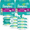 image:imagePampers Cruisers Disposable Baby Diapers Size 6 2 Month Supply 2 x 108 Count with Sensitive Water Based Baby Wipes 12X Multi Pack PopTop and Refill 1008 Count