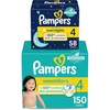 image:imagePampers Disposable Diapers Size 4 Swaddlers 150 Count  Overnight 58 Count