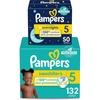 image:imagePampers Disposable Diapers Size 5 Swaddlers 132 Count  Overnight 50 Count