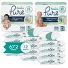image:imagePampers Pure Protection Disposable Baby Diapers Starter Kit 2 Month Supply Sizes 1 198 Count amp 2 186 Count with Aqua Pure Sensitive Wipes 12X PopTop Packs 672 CountSize 1  2