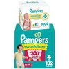 image:imagePampers Swaddlers 360 PullOn Diapers Size 4 132 Count with Sensitive Water Based Baby Wipes 12 FlipTop Packs 1008 Wipes Total
