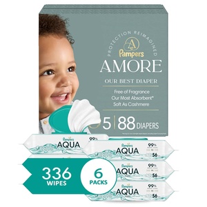 image:imageBundle of Pampers Amore Size 5 2037 lbs 88 Count Our Best Diaper  Pampers Aqua Pure Baby Wipes 99 Water Fragrance Free 336 Baby Wipes Total 6X FlipTop Packs Packaging May Vary