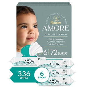 image:imageBundle of Pampers Amore Size 6 2344 lbs 72 Count Our Best Diaper  Pampers Aqua Pure Baby Wipes 99 Water Fragrance Free 336 Baby Wipes Total 6X FlipTop Packs Packaging May Vary