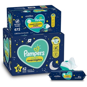 image:imageOvernight Diapers Size 6 42 Count and Baby Wipes  Pampers Swaddlers Overnights Disposable Baby Diapers and Sweet Dreams Wipes 12X PopTop 672 Count