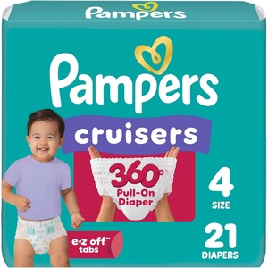 image:imagePampers Diapers  Cruisers 360  Size 4 21 Count up to 100 Leakproof Fit Designed for Active Babies Pull On Diaper